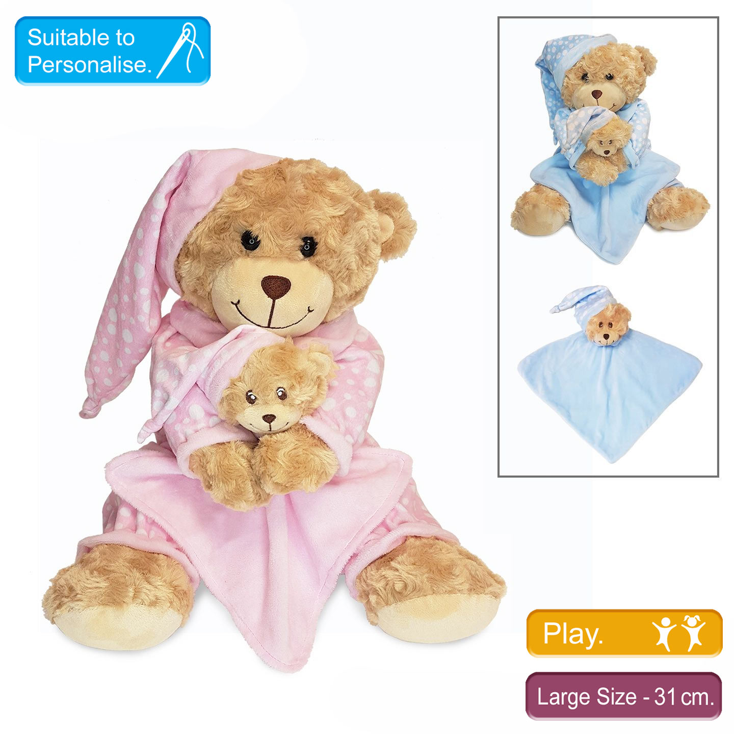 Medium Bedtime Bear with Comforter