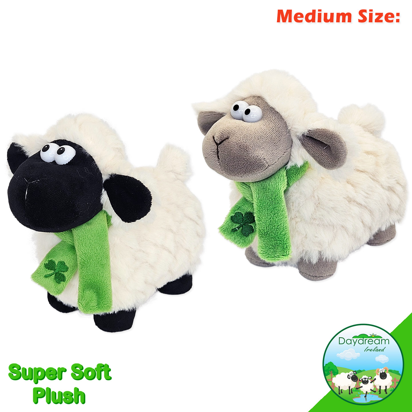 Plush Standing Sheep With Scarf (M)